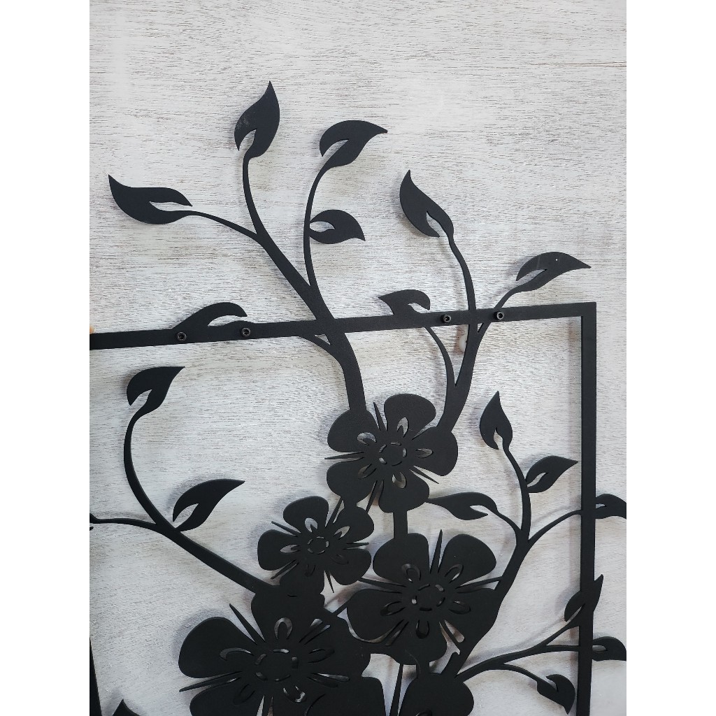Tranh sắt CNC A14| Tranh sắt " Nhánh mai phú quý", Treo tường nghệ thuật, Decor Trang trí