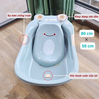 Chậu Tắm Ếch Hokori  Cao Cấp Chậu Tắm Cho Bé Có Tấm Tựa Lưng Có Van Thoát Nước Nhựa Việt Nhật 2203
