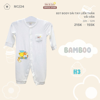 BST Body Suit Dài Sơ Sinh Vải Vân Mẹ và con + Mềm Mịn, Thoải Mái, Dễ Thương, Tiện Lợi cho bé Sơ Sinh