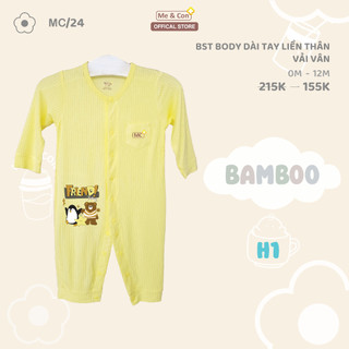 BST Body Suit Dài Sơ Sinh Vải Vân Mẹ và con + Mềm Mịn, Thoải Mái, Dễ Thương, Tiện Lợi cho bé Sơ Sinh