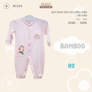 BST Body Suit Dài Sơ Sinh Vải Vân Mẹ và con + Mềm Mịn, Thoải Mái, Dễ Thương, Tiện Lợi cho bé Sơ Sinh