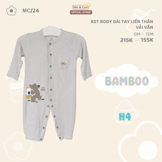 BST Body Suit Dài Sơ Sinh Vải Vân Mẹ và con + Mềm Mịn, Thoải Mái, Dễ Thương, Tiện Lợi cho bé Sơ Sinh