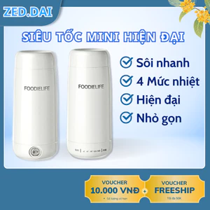 Bình đun nước siêu tốc mini du lịch 450ml giữ ấm đun sôi, pha sữa pha trà 4 mức nhiệt tùy chỉnh
