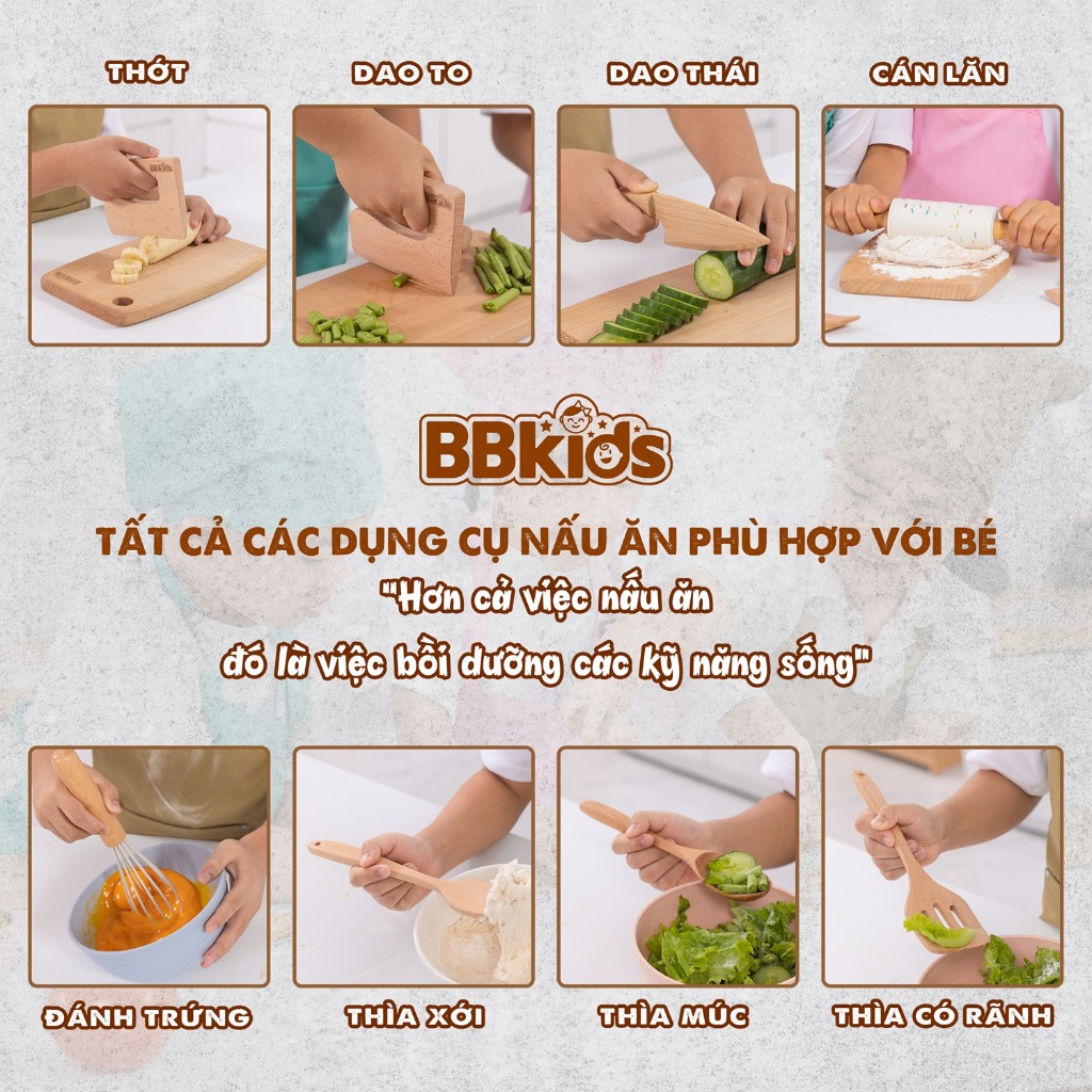 Đồ Chơi Nấu Ăn BBkids, Bộ Đồ Chơi Nấu Ăn Cho Bé, Bếp Gỗ An Toàn Cho Bé Từ 2 Tuổi đến 10 Tuổi - BB019