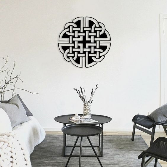 Tranh sắt CNC B01| Tranh sắt "Tròn hiện đại", Treo tường nghệ thuật, Decor Trang trí
