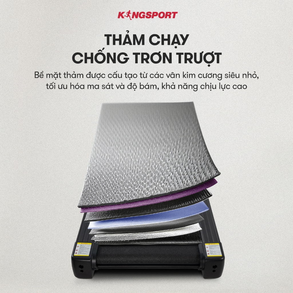Máy chạy bộ KINGSPORT Legend K-01, nâng dốc tự động 15%, điều khiển cảm ứng hiện đại