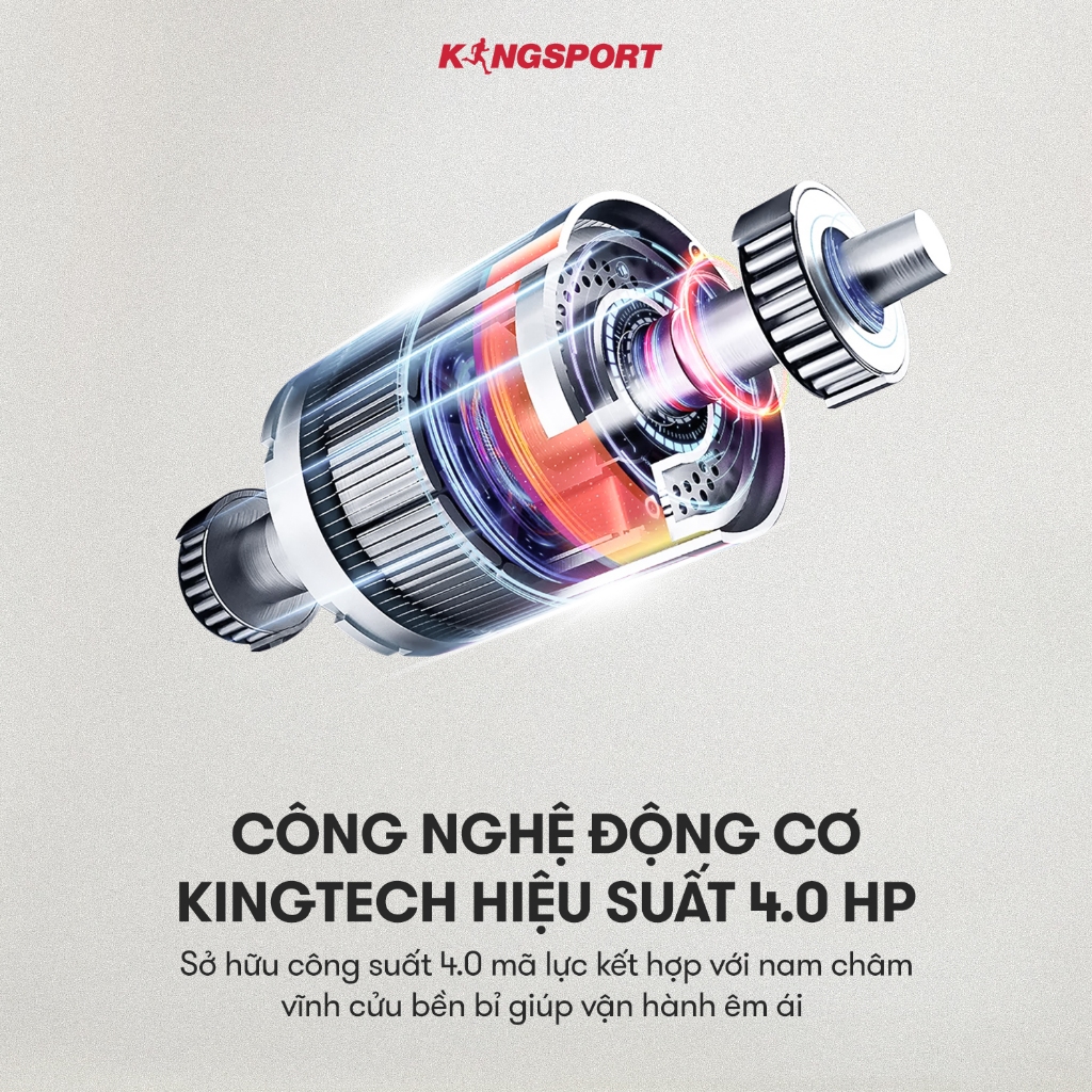 Máy chạy bộ KINGSPORT Vision Plus K-02 nâng dốc tự động 32%, tốc độ tối đa 18,8km/h