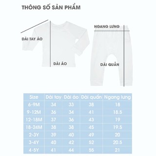 BST dài tay nhà Me & Con+ trắng phối in hình dễ thương chất liệu petit cho bé trai, bé gái từ 6 tháng đến 5 tuổi