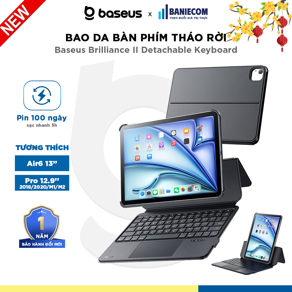 Bao Da Bàn Phím Baseus Brilliance Ⅱ Detachable Keyboard Case Pad Pro 12 ...