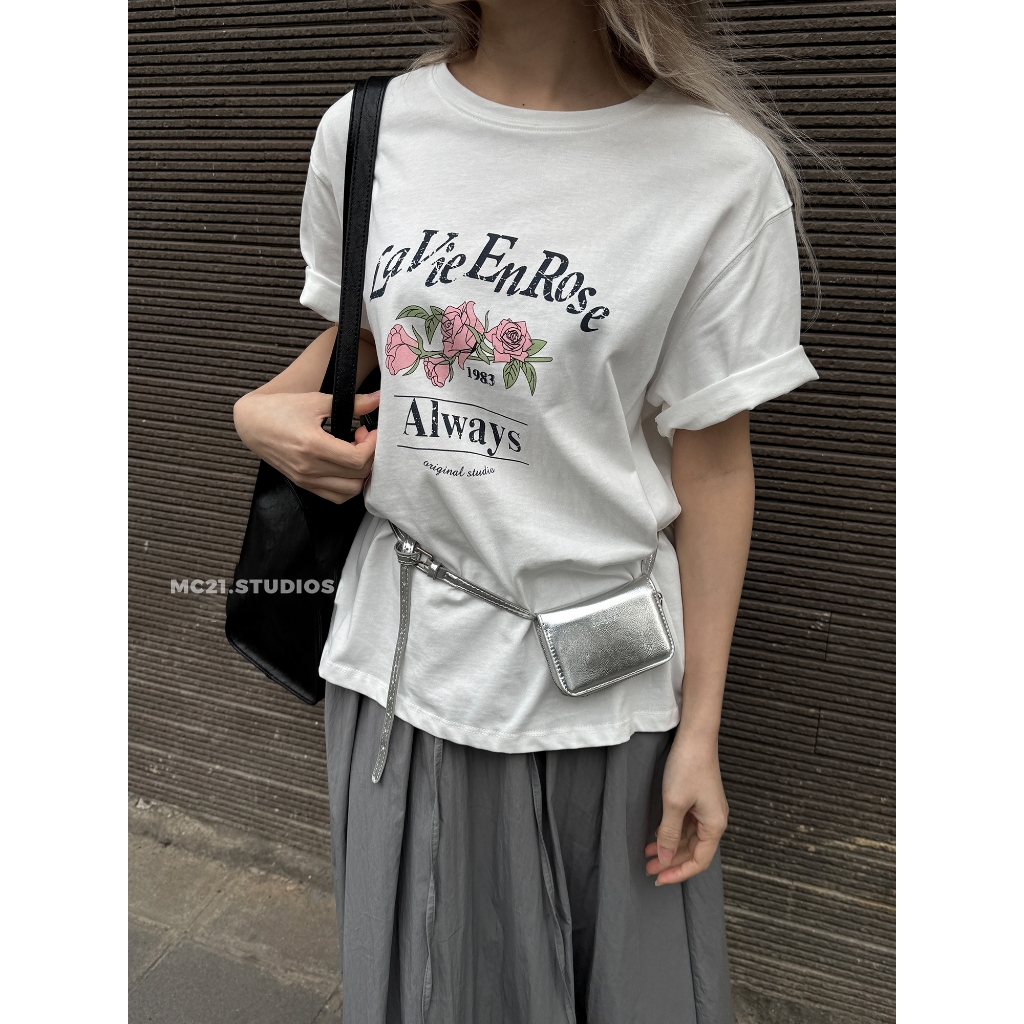 Ảnh Áo phông hình hoa chữ lavie enrose MC21.studios a4506 2