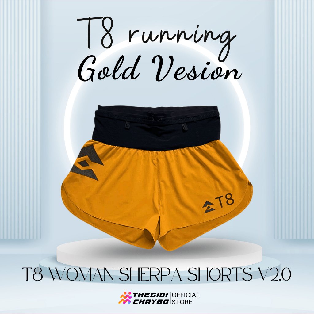 Quần Short chạy bộ nữ T8 Sherpa Shorts - Lưới siêu co giãn, thoải mái Sport