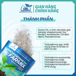 Chế phẩm nấm đối kháng Trichoderma FARMIX -  Ủ phân bón gốc và phun xịt (gói 1KG)