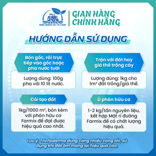 Chế phẩm nấm đối kháng Trichoderma FARMIX -  Ủ phân bón gốc và phun xịt (gói 1KG)