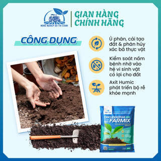 Chế phẩm nấm đối kháng Trichoderma FARMIX -  Ủ phân bón gốc và phun xịt (gói 1KG)