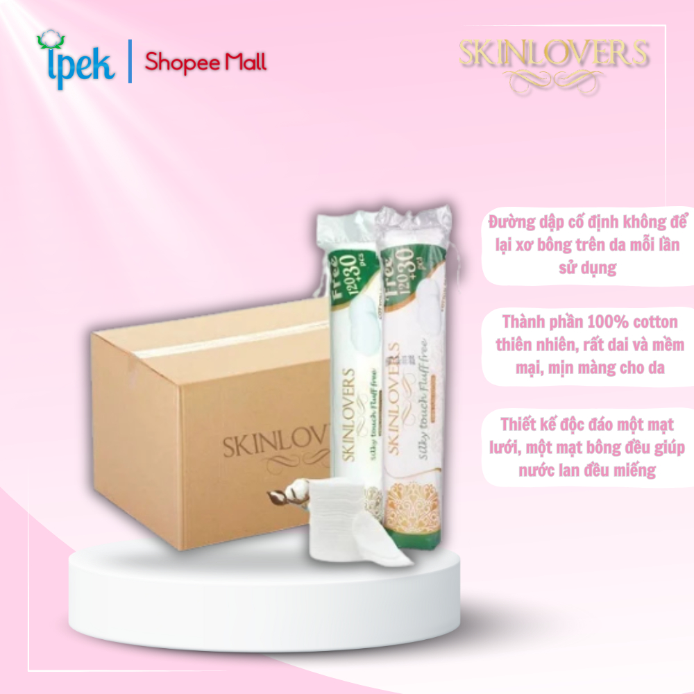 Ảnh Sỉ 1 thùng 30 cây bông tẩy trang Skinlovers 150 miếng (30 gói x 150 miếng) 2