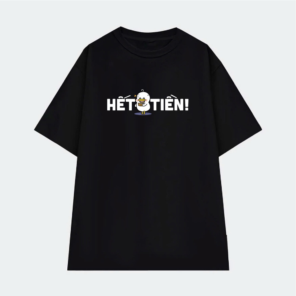Áo thun nam nữ in chữ hết ti.ền áo phông chất liệu cotton thoáng mát TA211