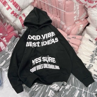 [Mã DOTHIEN30 giảm 30K đơn 50K] [SALE 30%] Áo Hoodie GOOD VIBES 2024 Form Rộng Nam Nữ Dài Tay Trùm Nón Có Túi To Chất Li