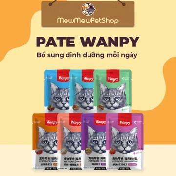 Pate Wanpy cho mèo , bate cho mèo gói 80g bổ sung dinh dưỡng gồm 7 hương vị cho mèo mọi lứa tuổi