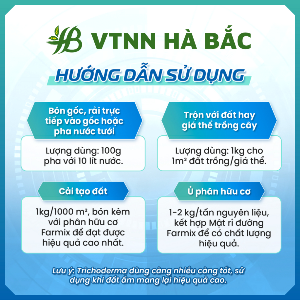 Chế phẩm nấm đối kháng Trichoderma FARMIX -  Ủ phân bón gốc và phun xịt (gói 1KG)