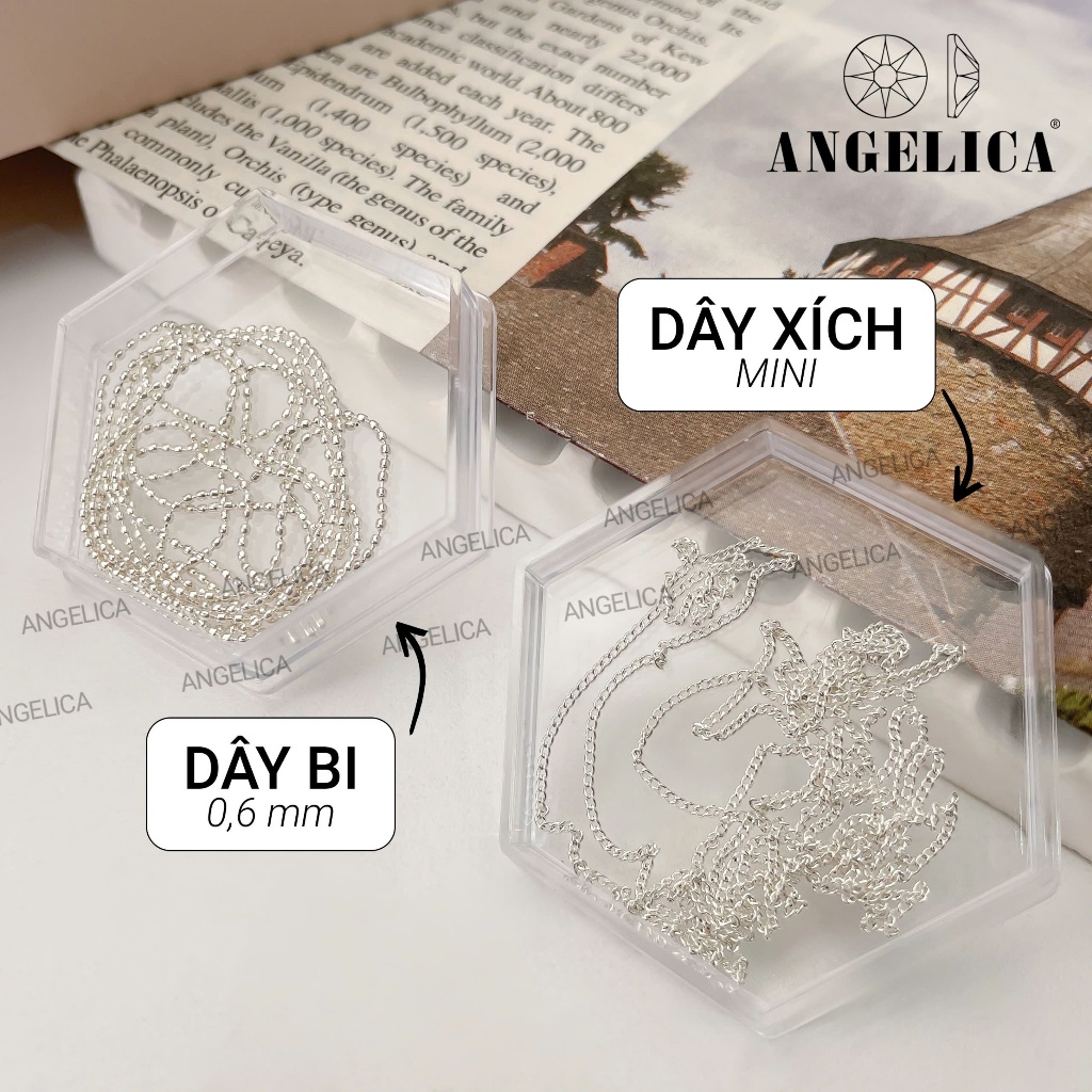 Sợi Dây Xích nail Mini , Dây bi Trang Trí Móng SSX ANGELICA