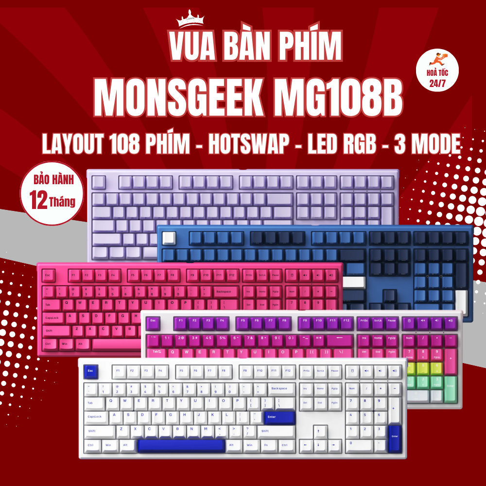 [Hàng Sẵn] Bàn phím cơ không dây Akko monsgeek mg108b 3mode , layout ...