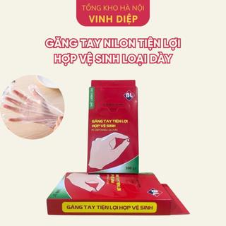 Hộp Găng tay nilon tiện lợi hợp vệ sinh loại dày, găng tay tự hủy bảo vệ môi trường siêu dai