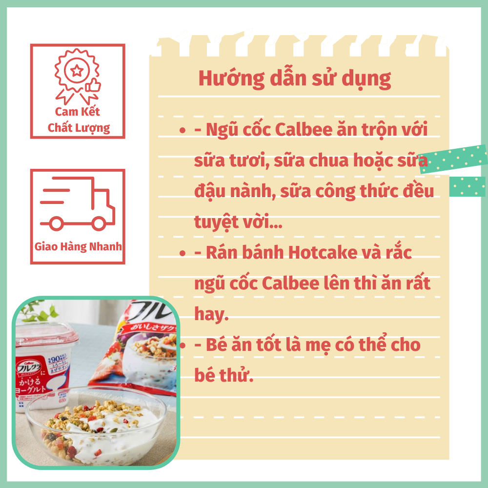 Ảnh Ngũ Cốc Trái Cây Calbee, ngũ cốc hoa quả sấy nội địa Nhật Bản 550g - 700g 1