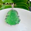 Mặt dây chuyền phật di lặc cười thiết kế đá xanh trong suốt - Trang sức KAMY