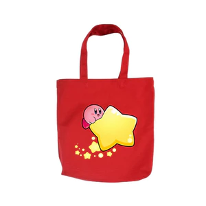 Túi Tote ĐỎ có khóa kéo in hoạt hình Kirby Star túi vải canvas đeo vai phong cách thời trang đựng đồ 35*40 tuid05