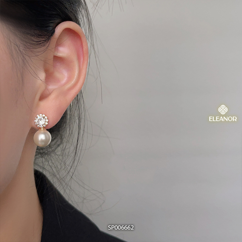 Bông tai nữ chuôi bạc 925 Eleanor Accessories ngọc trai nhân tạo phụ kiện trang sức khuyên tai 6662