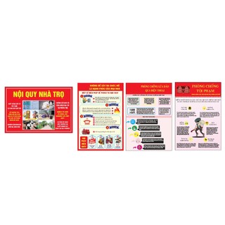 Bảng nội quy nhà trọ bản nội quy nhà trọ,phòng chống tội phạm, phòng chống lừa đảo, cháy nổ kt 30*42cm