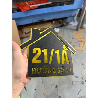 ( Giao nhanh ) bảng số nhà, bảng công ty hình ngôi nhà nhiều kích thước kèm keo 2 mặt