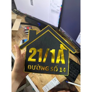 ( Giao nhanh ) bảng số nhà, bảng công ty hình ngôi nhà nhiều kích thước kèm keo 2 mặt