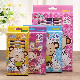 Bút sáp màu dầu 12màu 18 màu 24 màu hộp giấy, bút sáp màu dầu, bút màu dầu, sáp màu dầu