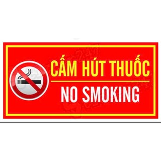 Bảng Decal Dán Biển Báo Cấm Hút thuốc - Cấm Lửa kt 15*30cm, 20*40cm