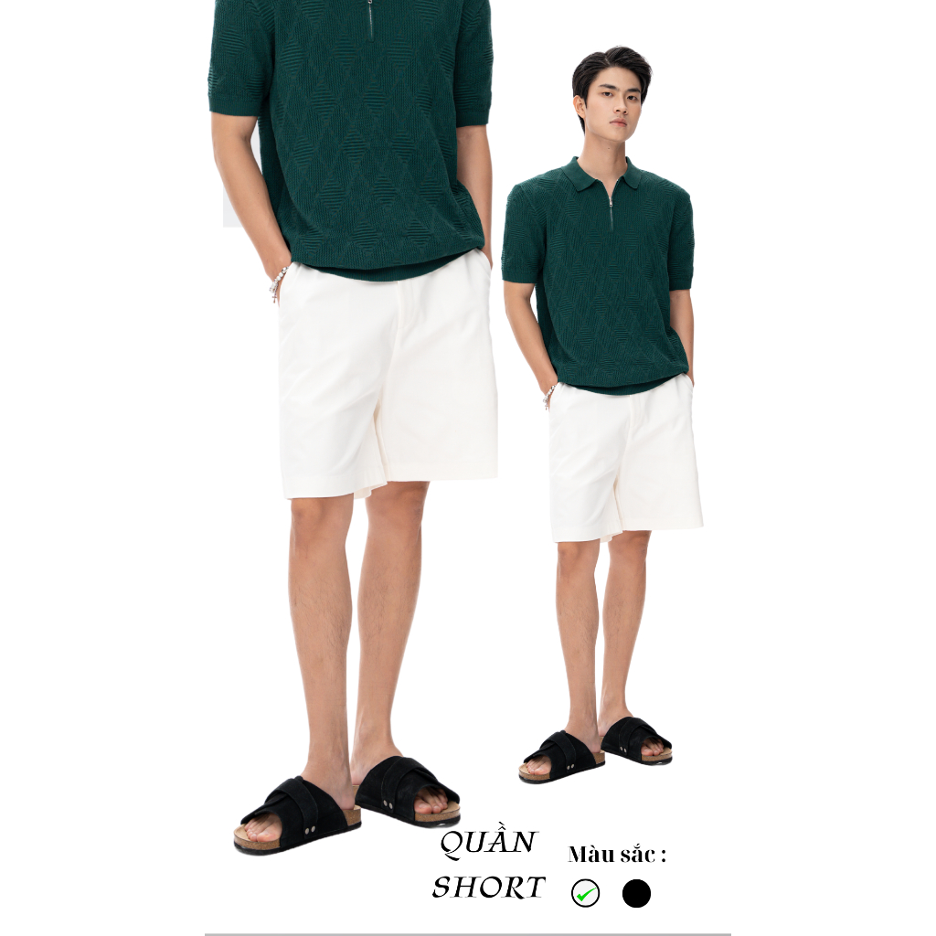 Quần Short Lửng Nam Kaki Linen Bố Palawan Đi Biển Đi Chơi | TRẮNG + ĐEN | VILLA WINGS