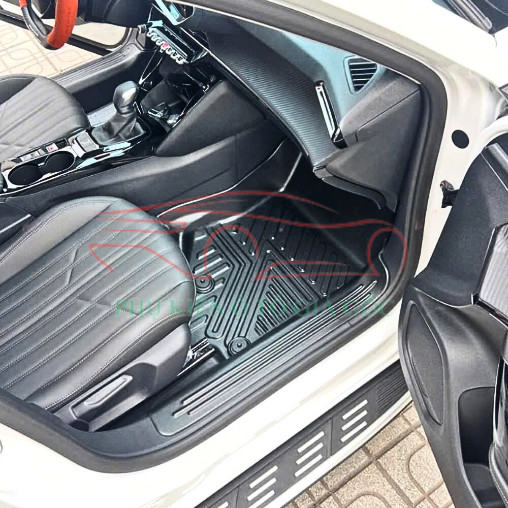 Thảm lót sàn ô tô Peugeot 2008 đời  2020-2024, Thảm nhựa TPE đúc 5D tràn viền bậc cửa - 1 bộ 3 tấm