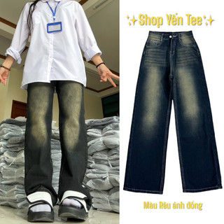 Quần ống rộng màu rêu ánh đồng hottrend Yến Tee Shop #0605