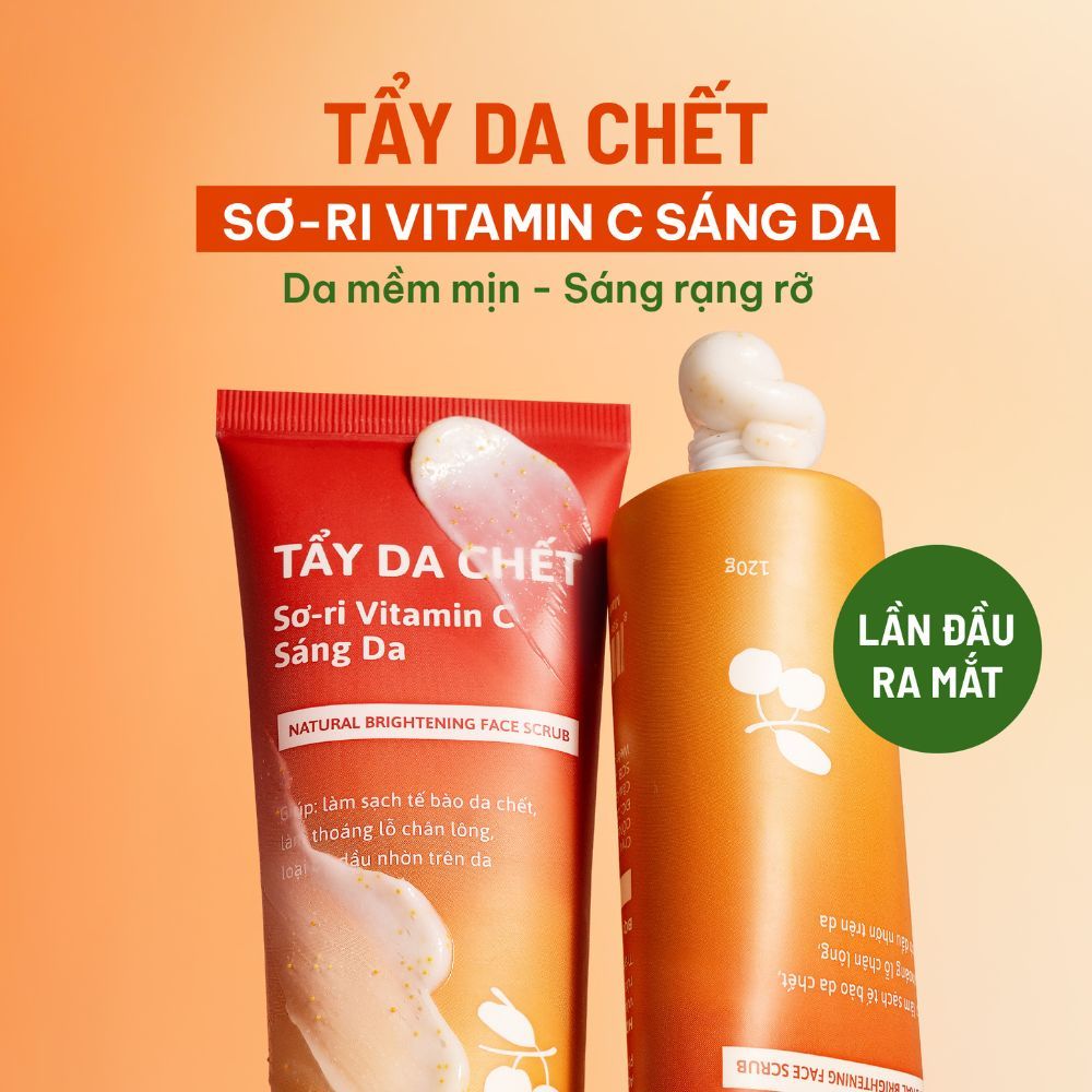 Ảnh Tẩy Tế Bào Chết Da Mặt Sơ-ri Vitamin C Làm Sạch Da Loại Bỏ Tế Bào Chết Sợi Bã Nhờn Cho Da Mềm Mại Sáng Mịn Cỏ Mềm 120g 3