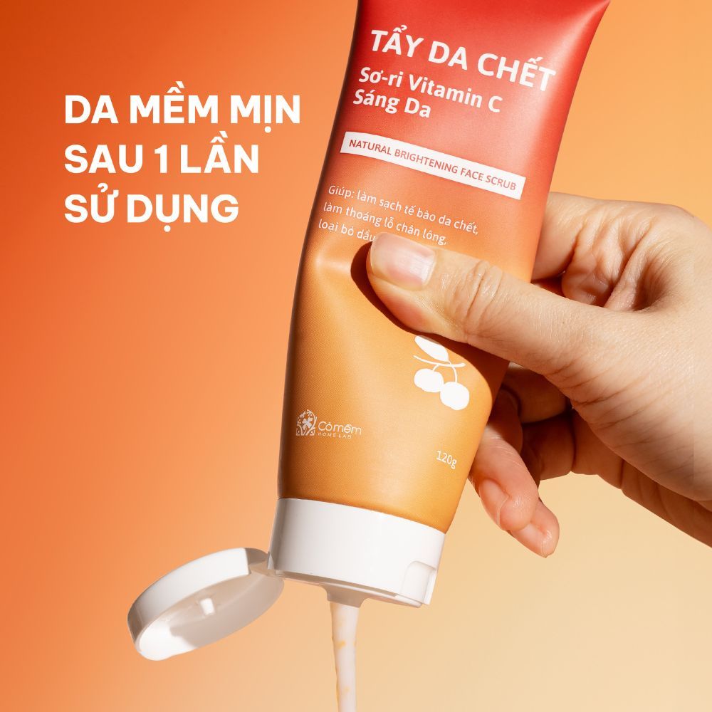 Ảnh Tẩy Tế Bào Chết Da Mặt Sơ-ri Vitamin C Làm Sạch Da Loại Bỏ Tế Bào Chết Sợi Bã Nhờn Cho Da Mềm Mại Sáng Mịn Cỏ Mềm 120g 4
