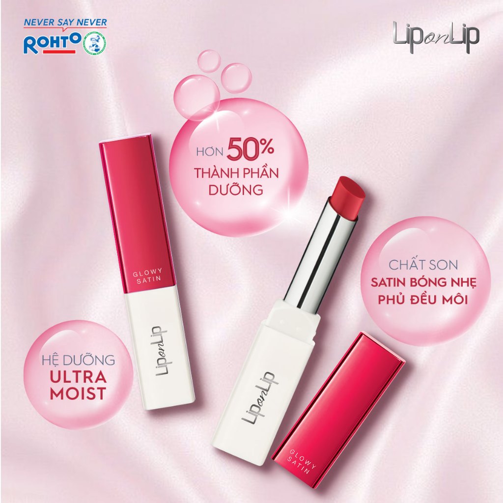 Ảnh Son trang điểm dưỡng môi Lip On Lip Glowy Satin 2.2g - Ruby Star (Đỏ Ruby) (date 13.04.2026) 1