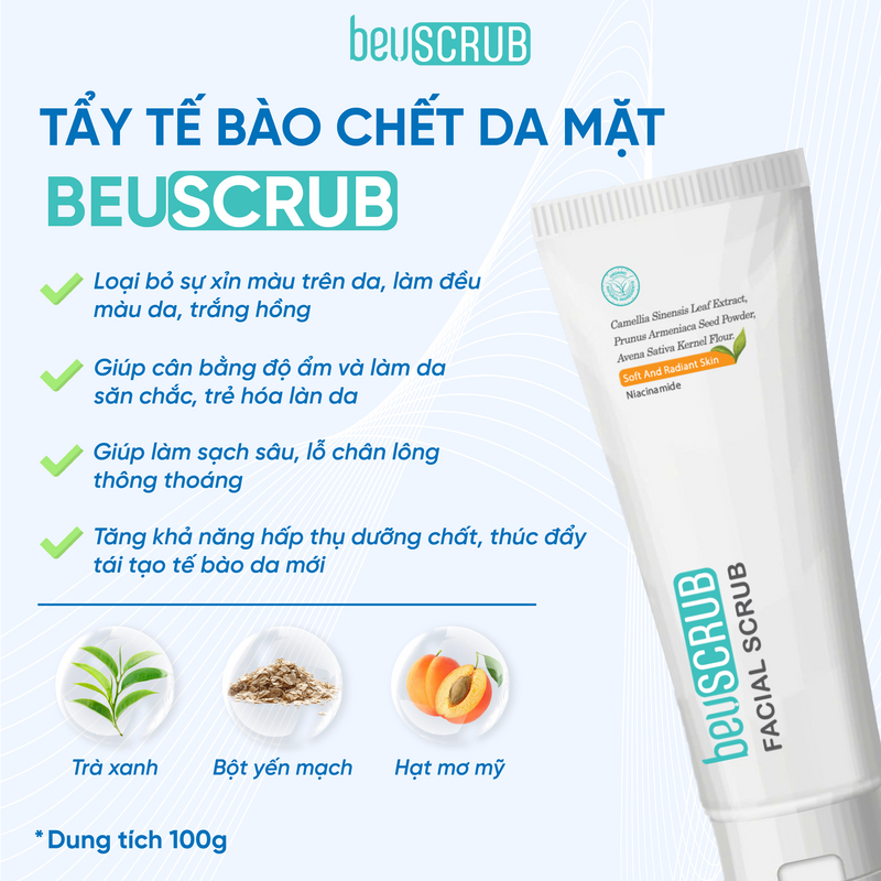 Ảnh Combo Mặt nạ đất sét BEUCLAY trà xanh sáng da + Tẩy tế bào chết BEUSCRUB size mini 30g 1
