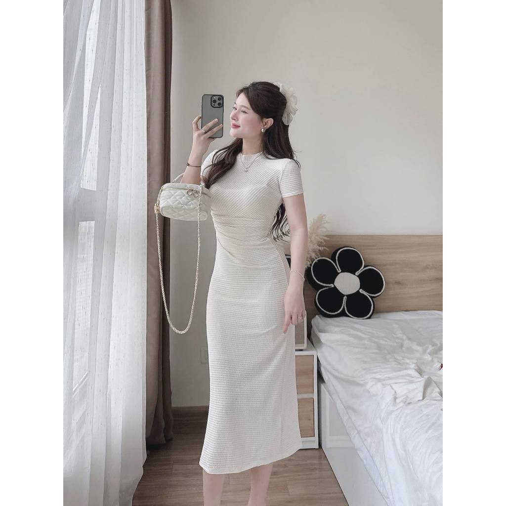 set váy nữ, đầm nữ sang chảnh dáng dài ôm body phối ren lưới siêu xinh 3 màu Donna hcom25682