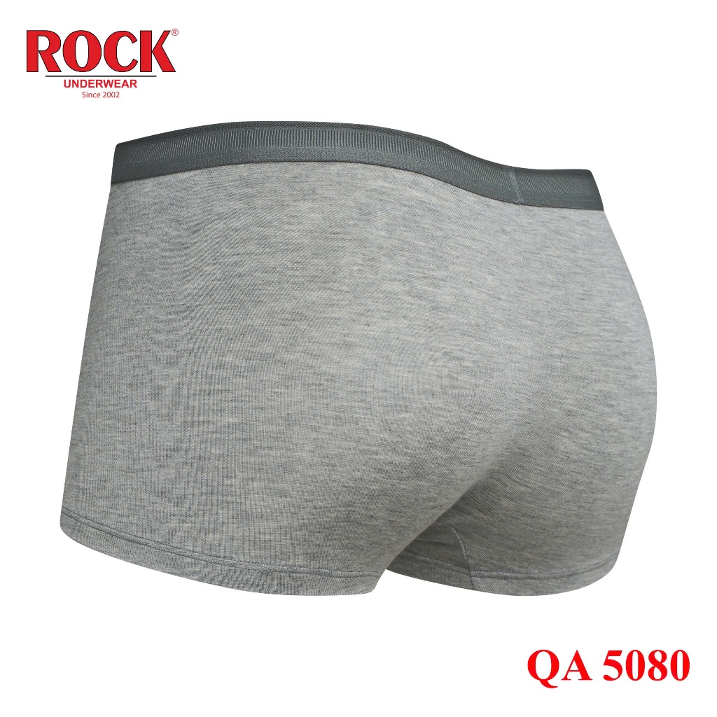 Quần Lót Nam ROCK QA 5080 Dáng Boxer Trơn Chất Liệu Cotton Thoáng Mát, Quần Lót Nam Cotton Mềm Bảng Lưng Vừa