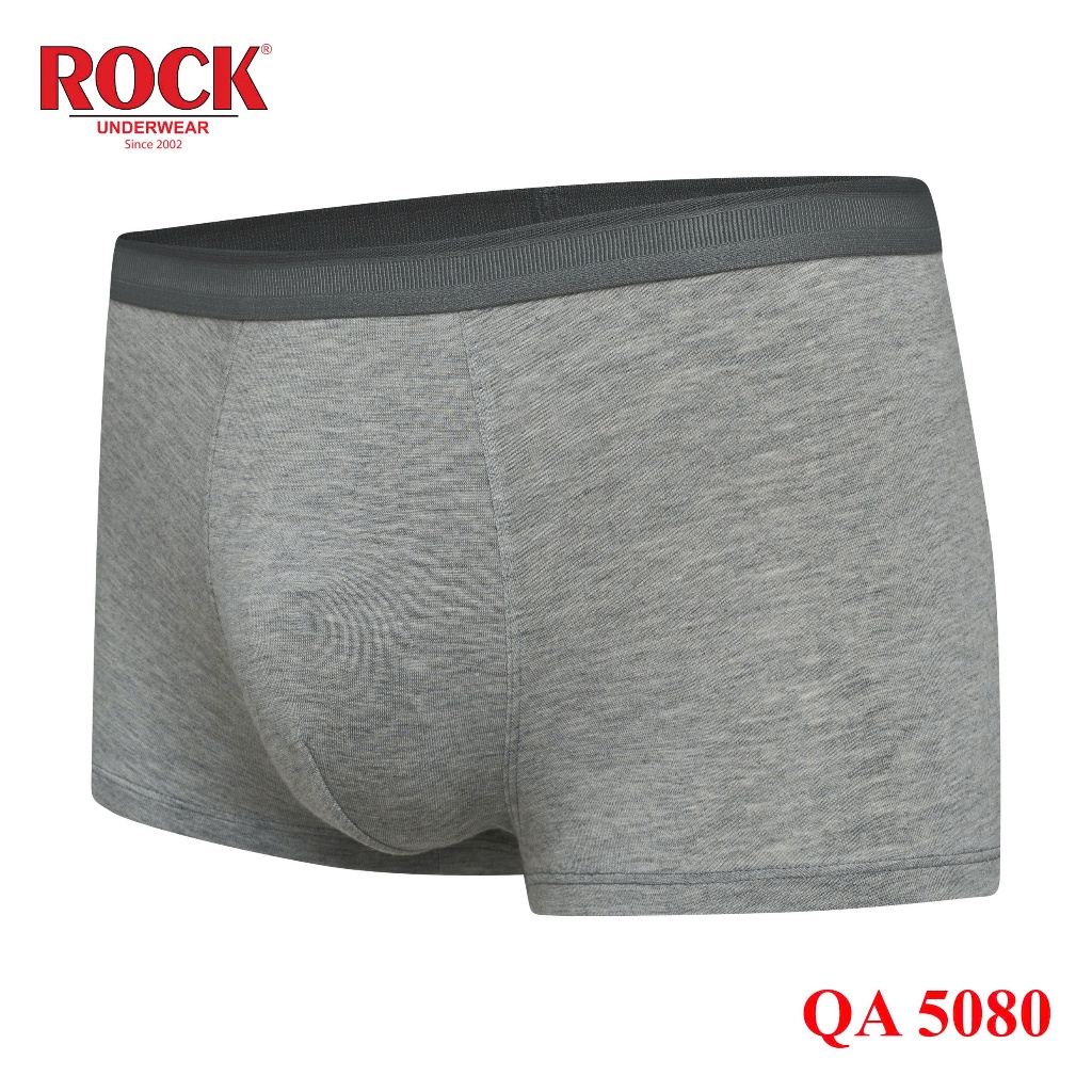 Quần Lót Nam ROCK QA 5080 Dáng Boxer Trơn Chất Liệu Cotton Thoáng Mát, Quần Lót Nam Cotton Mềm Bảng Lưng Vừa
