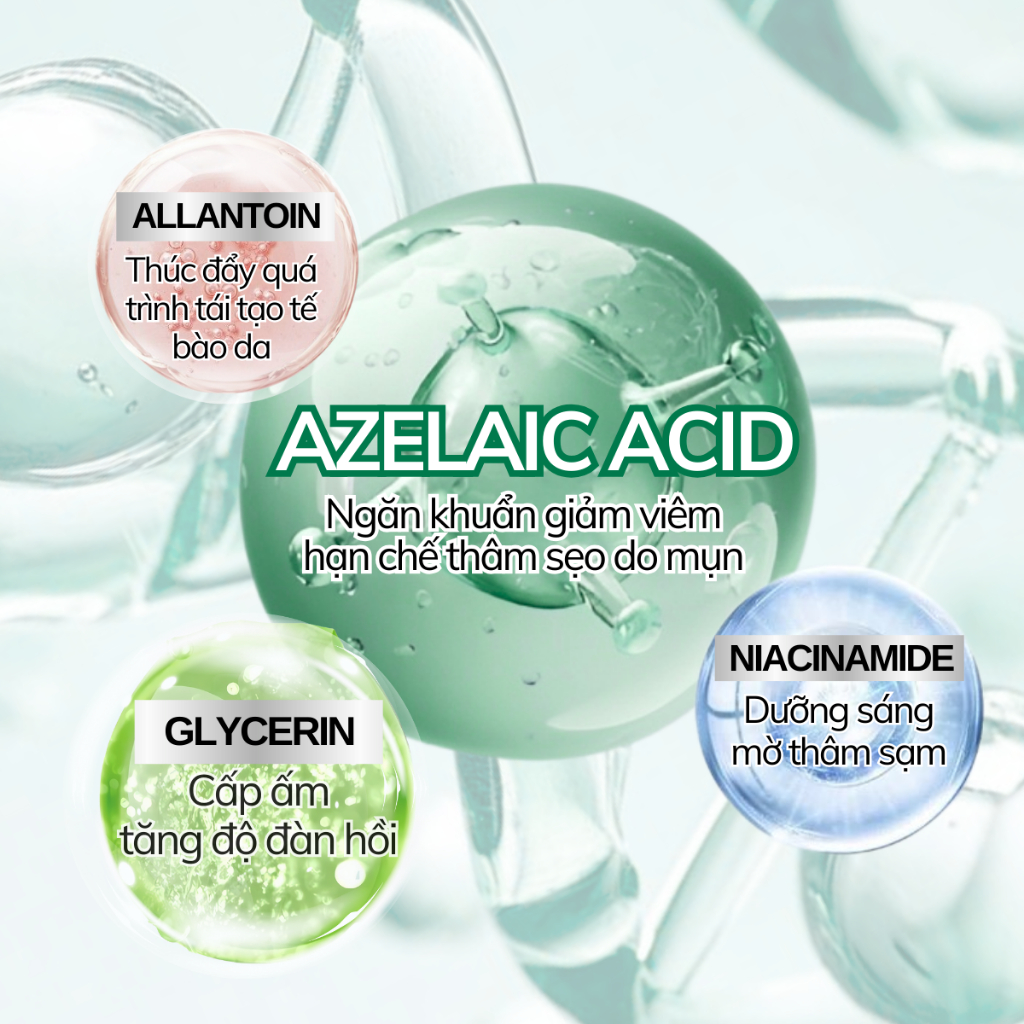 Ảnh Kem Dưỡng Azelaic Acid Compliment Giảm Dầu Mụn, Mờ Thâm, Sáng Da 35ml 4