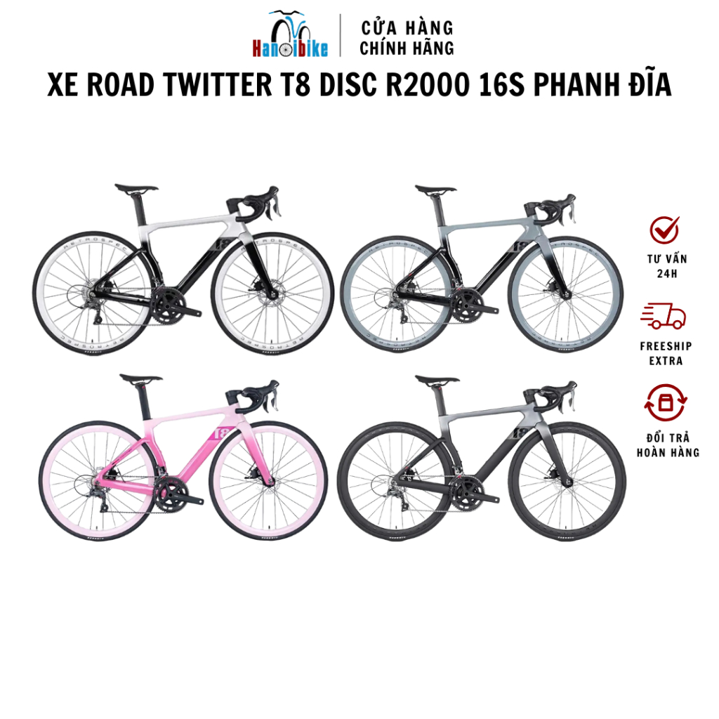 Xe đạp thể thao Road Twitter T8 DISC R2000-16S phanh đĩa | Shopee Việt Nam