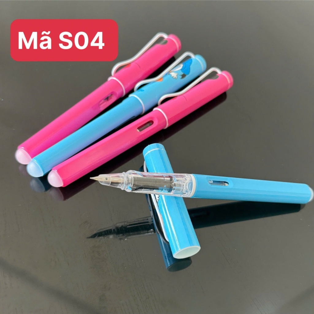 Bút Máy Ngòi Mài S-04 (Mới) Nét Chữ Tiêu Chuẩn 0.38mm (Bút Sử Dụng Ống Mực +Mực Lọ) Viết Êm Trơn cho học sinh lớp 1-5