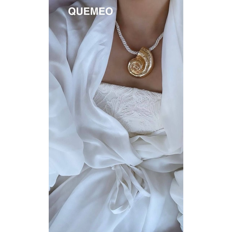 Dây chuyển Vòng cổ dây thừng bện mặt Sao biển Lớn Dây chuyền đi biển QUEMEO có thể điều chỉnh UNISEX