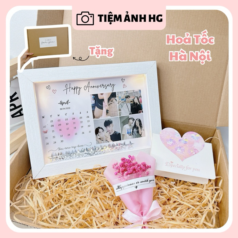 (TẶNG HỘP) Khung ảnh thiết kế theo yêu cầu làm quà tặng TẶNG KÈM ĐÈN LED – Tiệm ảnh HG